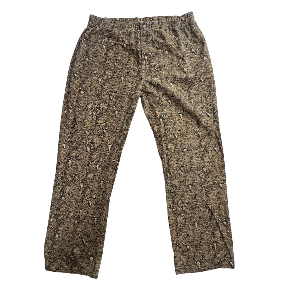 Reel Legends Camo Soft Fleece Mens Pants Size L Outdoor Performance Fishing Dad